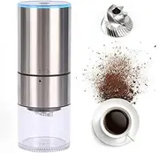 Huxychao Electric Coffee Grinder, Rechargeable Mini Coffee Grinder With Multi Grind Setting, Coffee Bean Grinder Spice Grinder For Herbs, Nuts, Spice Mill (Silver)