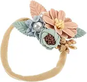 [BESTYASH] Elegant Flower Headband for Newborns Floral Hairband for Boy Girl Soft Elastic Headbands for Showers Birthdays and Photography