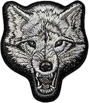 Wolf Patch Embroidered Armbands Badges Patch Hook & Loop Patches 2.95" x 2.56" Sized