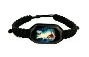 Guardian Angel Corded Unisex Adjustable Black Bracelet Angel Guarda Pulsera