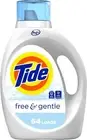Tide Free & Gentle, Liquid Laundry Detergent Soap, Unscented, Hypoallergenic