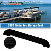 Square Tube Bimini Top Storage Boot 91"-96" W 600D Polyester Canvas Black 1 Set
