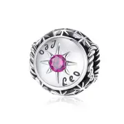 925 Sterling Silver Zodiac Zircon Bead Bracelet / Necklace Set Leo Style - Leo