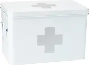 First Aid Box 32X19,5X20Cm in White, Metal, 32 X 19.5 X 20 Cm