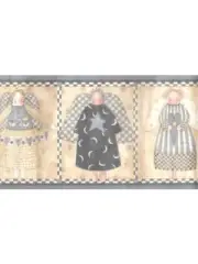 DEBBIE MUMM COUNTRY ANGELS IN BLUES WALLPAPER BORDER