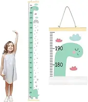 AUTOWT Kids Growth Height Chart, Canvas Height Chart Ruler Removable Wood Hanging Wall Ruler Measurement Chart for Home Decoration