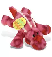 DolliBu Cute Pink Tie-Dye Alligator with Yellow Easter Egg Plush - 12 Inches