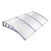 Window Door Awning Canopy 1.5mx3m Transparent Sheet Grey Plastic Frame Instahut