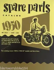 Harley Parts Manual Catalog Book 1940 to 1950 45 Solo Servicar Springer