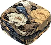 Period Bag,Sanitary Napkin Storage Bag,Birds and Flowers Vintage,Tampon Holder for Purse