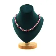 Minerals and Stones Précieuses. Necklace Beads Strawberry Quartz Of