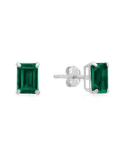 MaxColor 14K 1.50 ct. tw. Lab-Grown Emerald Studs