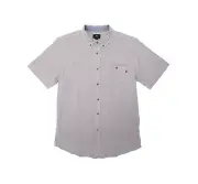 Obey BENSON WOVEN Grey Slim Fit Chest Pocket S/S Button Down Men's Shirt