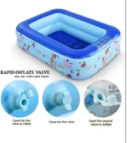 Inflatable Kiddie Pool, 45" × 33" × 14" Kids Swimming Pool with Inflatable