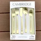 Cambridge Titanium Color Plated SS Flatware Samira Champagne Satin 20 Pc * NEW *
