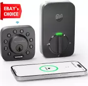 U-Bolt WiFi Smart Lock Black Keyless Entry 5in1 Bluetooth Keypad Deadbolt Sensor