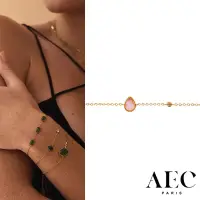 在飛比找博客來優惠-AEC PARIS 巴黎品牌 白鑽粉水晶手鍊 簡約金手鍊 C