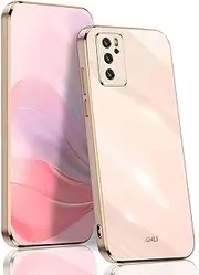 [BORYA] Case for Oppo A16/OPPO A16s/OPPO A54s, Ultra Thin Shockproof Premium TPU Bumper Mobile Phone Case, Soft Silky Silicone Protective Case, Elegant Galvanised Phnom Penh Case, Pink