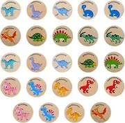 ERINGOGO 24pcs Wooden Dinosaur Memory Matching Game for Interactive Learning Activity Enhances Memory Skills and for Preschool and Kindergarten Play