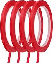 uxcell Whiteboard Tape 5mm Self Adhesive Graphic Chart Line Tape 66 Meters Grid Marking Stickers for Pinstripe Dry Erase Board Scrapbooking DIY Art Crafts, Red, Pack of 4