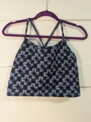 Offline by Aerie Navy patterned Sports Bra Medium NWT