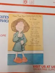 VTG Now That The Operation Is Over Huge Fold Out Card Hallmark Get Well Surgery