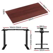Standing Desk Electric Adjustable Sit Stand Desks Black Walnut 140cm