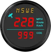 ELING 52MM Marine Vessels GPS Speedometer Gauge with Course Over Ground with Backlight 12V 24V (Black+Black, red Backlight)