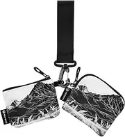 [XYMZR] Mini Zip Around Wristlet keychain Wallet Landscape Moutain Grassland for Women Personalized Pattern Detachable Dual Pouch Wristlet Portable Wallet Phone Coin Purse, Multi-colored, One Size