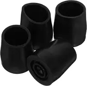 4pcs Anti-Slip Foot Covers for Commode Chairs Wheel Foot Pads Cane Tips for Stability Shower Chair Feet Pads Chair Foot Protectors Replacement Feet for Bath Rubber Black