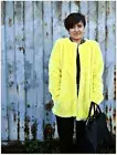 A835 RARE ZARA YELLOW SHORT COAT FAUX FUR NEON BLAZER JACKET SMALL - S