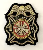 Antique Rare Embroidered Fire Department Ex Chief Terryville Uniform Badge Patch
