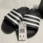 Adidas Adilette Aqua Slides Black Cloud White Sandals Size Men 8 Women’s 9 NIB