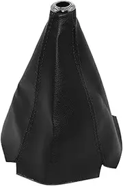 BaiyoouAuto Universal Car Shift Knob Boot Dust Cover - Leather with Black, Blue Seams