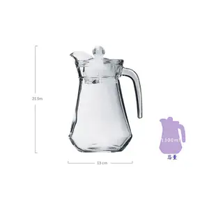 【Luminarc】法國樂美雅 冷水壺 1300cc 果汁壺 啤酒壺 玻璃冷水壺 (8.6折)