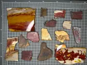 West Australian Mookaite Slices x16 - 522gm - Mooka- Gascoyne, Western Australia