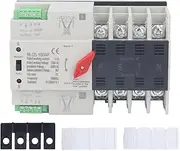 Transfer Switch, 4P Dual Power Automatic Control Switch AC with Silver and Fast Switching, Power Changeover Switch, Electrical Transfer Switch (63A)