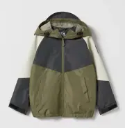 NWT Zara Boys Colorblock Wind Rain Hooded Jacket Coat Retro Boho Skater 6-7
