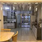 Plastic Vinyl PVC Strip Door Curtain, Sliding Clear Door Curtain, Folding Windshield Roller Shutter for Unit Cooler Room Warehouse for Catering and Cold Rooms.(1.6mm 2.8X2M)