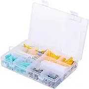 NOLITOY Self-Tapping Screws Set 200pcs Assorted Expansion Rubber Plugs Kit Self-Tapping Screws