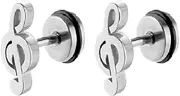 [Generic] Vintage Music Note Tiny Small Stud Earrings for Women Men Cartilage Tragus Cute Simple Stainless Steel Screw Back Little Studs Hypoallergenic Sleeper Piercing Post Fashion Jewelry