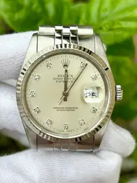 在飛比找Yahoo!奇摩拍賣優惠-勞力士 ROLEX 型號16234 銀十鑽面 錶徑36mm 