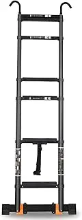 Telescopic Ladder Telescopic Ladders Multi-Purpose Extendable Ladder Telescopic Ladder Aluminum Telescoping Ladder with Detachable Hook, Stabilizer Bar and Wheels, Telescopic Extension Ladde