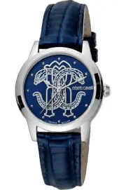 Roberto Cavalli by Franck Muller RV1L117L0011 silver blue Women's Watch NEW