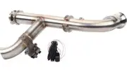 Trinity Side Piece Head Pipe With Electronic Valve Cutout S/S #TR-4180HP