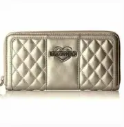 Love Moschino Portaf Quilted Silver Zip Wallet