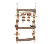 Bird Ladder Bridge Parrot Swing Chewing Toys Natural Logs Cage Accessories for Small Birds