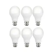 6x Verbatim B22 Bayonet Cool White Classic A 11W/1100lm/4000K Dimming Light Bulb