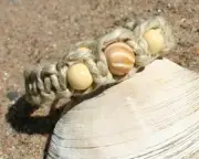 Surfer Hemp Bracelet Phatty Flat Bone Beads