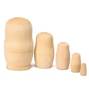 DIY Unpainted Blank Wooden Embryo Russian Nesting Dolls Matryoshka Toys Gift